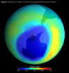 Click on the Antarctica ozone layer images for a larger image. Ozone Hole Above Antarctica 2000. Earth's Ozone Layer Hole in Antarctica - Animated Space Images   NASA