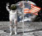 Man lands on the Moon with Apollo 11. Great Blue Marble has space animations, including animated astronauts.