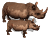Hi. We are rhinoceroses and we can weigh up to 3 tons or as much as a car weghs.