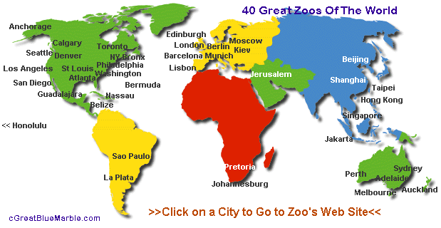 Great Zoos. Click on City to go to a Zoo.